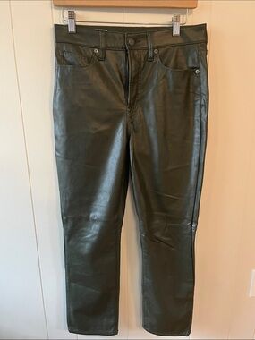 GAP Dark Green Vintage Slim High-Rise Faux Leather Pants